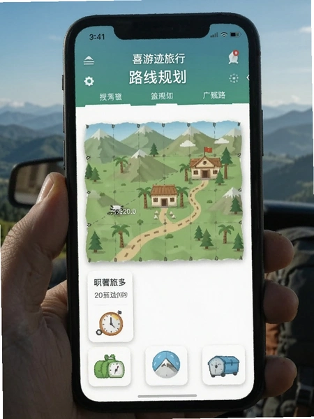 喜游迹组队旅行线路规划助手路线规划界面