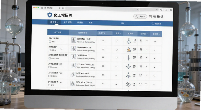 化工招聘网站岗位列表页面预览图