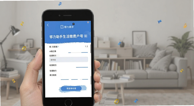 够力助手生活缴费户号填写页面预览图
