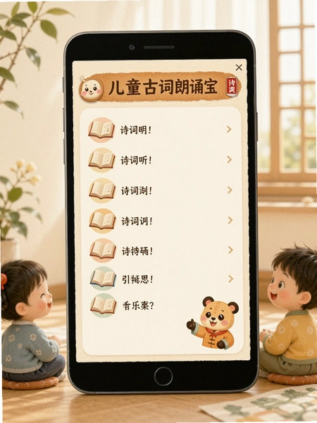 儿童古诗词朗诵宝 诗词列表分类页面