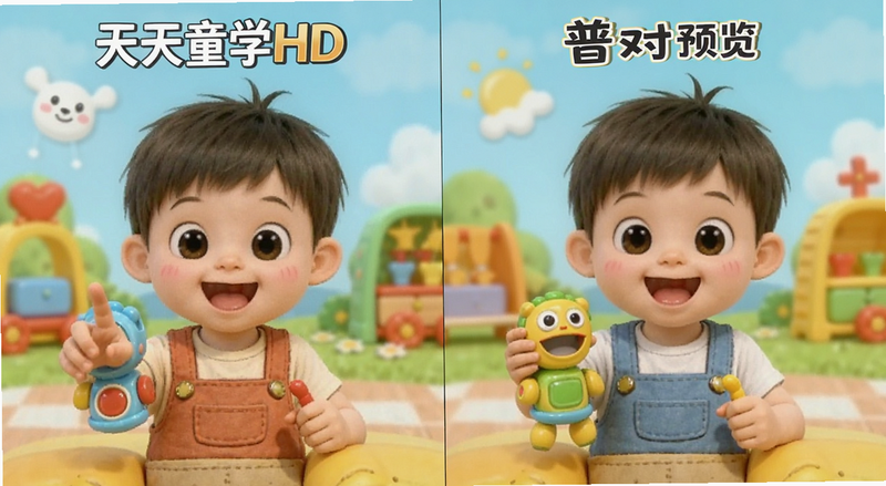 天天童学HD与普通版界面对比预览图