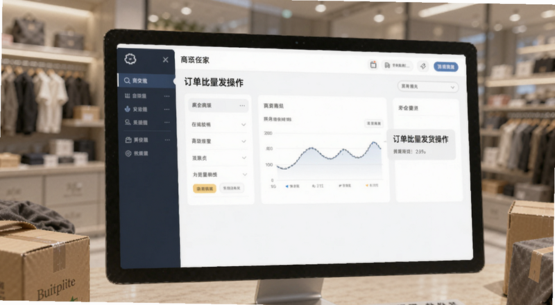 百货商家端订单批量发货操作界面