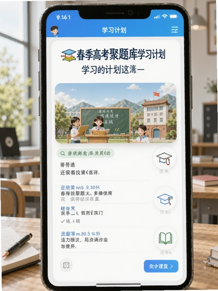 春季高考聚题库学习计划界面