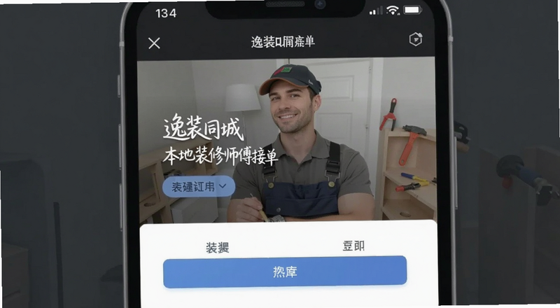 逸装同城本地装修师傅接单页面预览图