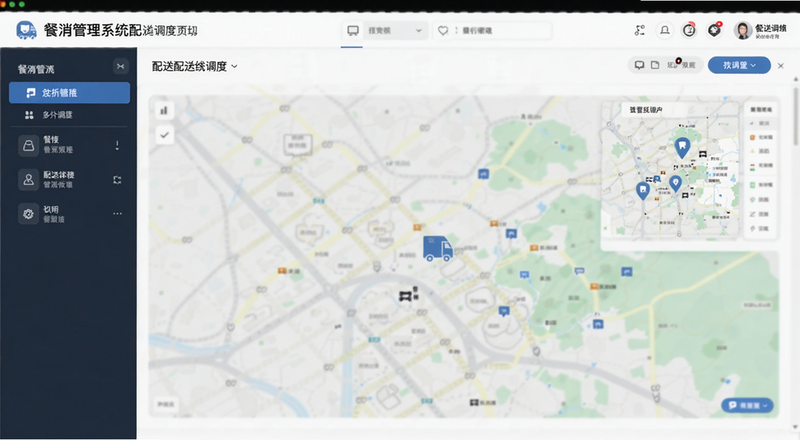 餐消管理系统配送调度界面预览图