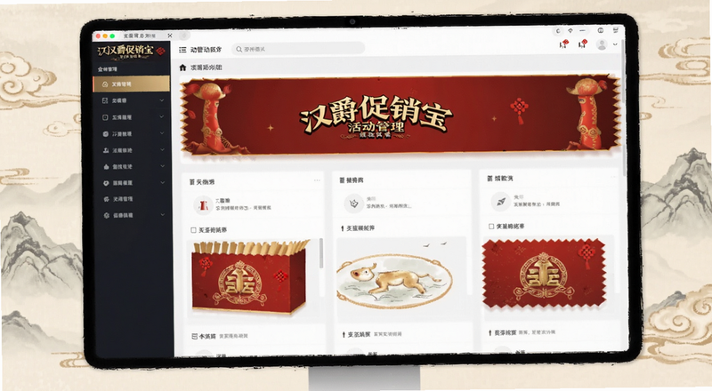 汉爵促销宝活动管理后台界面预览图