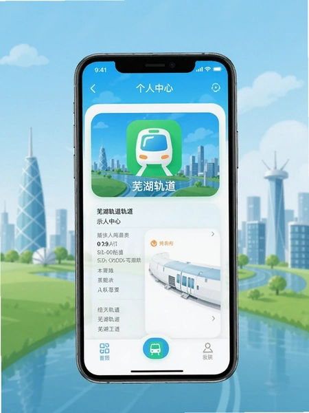 芜湖轨道APP个人中心页面示意图