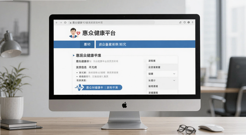惠众健康平台资质备案信息页面预览图