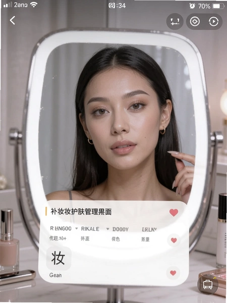 补妆发光镜子护肤管理界面截图