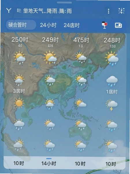 当地天气预报 24小时分时降雨界面预览