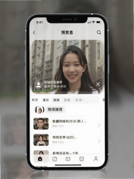 新圈同城匹配推荐页面预览图
