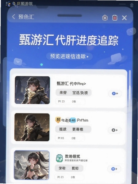 甄游汇代肝进度追踪页面预览图