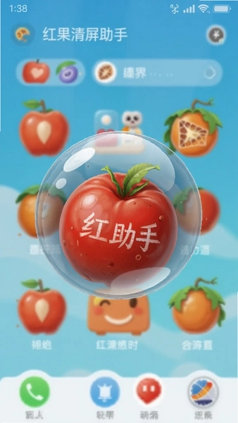 红果清屏助手 悬浮球操作界面