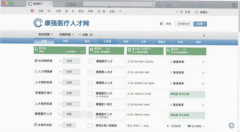康强医疗人才网岗位列表页预览图