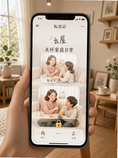 一屋-记录家庭时光 关怀家人日常 私人日记加锁界面