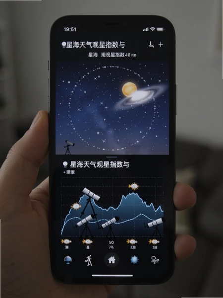 星海天气观星指数与潮汐曲线手机截图