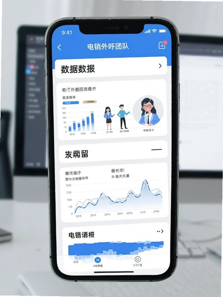 电销外呼团队数据报表手机预览图
