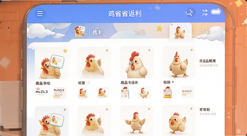 鸡省省返利App首页商品返利列表预览图