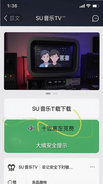 SU音乐TV下载页面安全提示