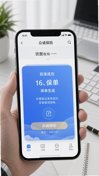 众诚保险app投保成功保单生成页