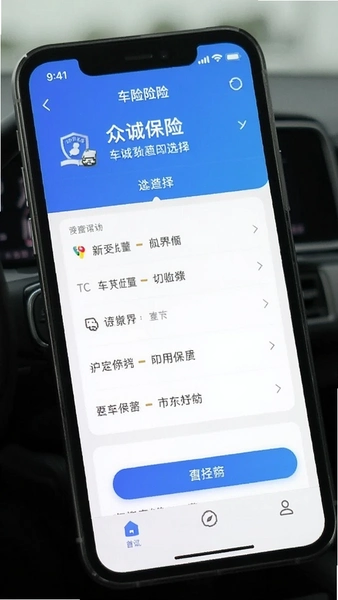 众诚保险app车险险种选择界面