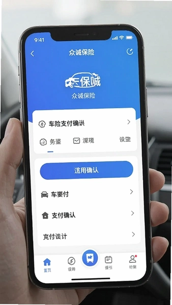 众诚保险app车险支付确认页面