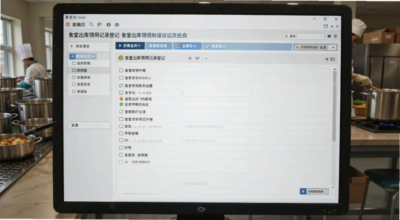 食堂出库领用记录登记界面预览图