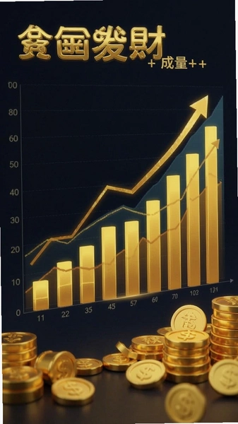 黄金发财+成交量柱状图区域