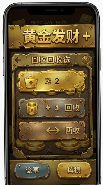 黄金发财+回收材质选择界面