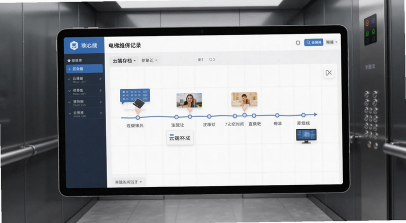 电梯维保记录云端存档时间线界面预览图