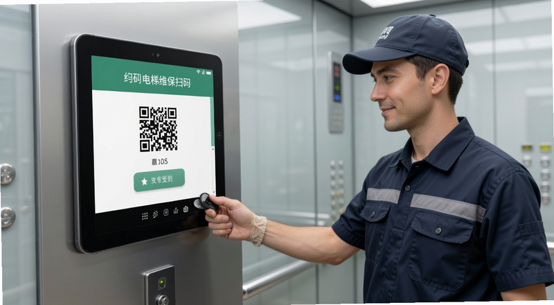 电梯维保师傅扫码签到操作界面预览图