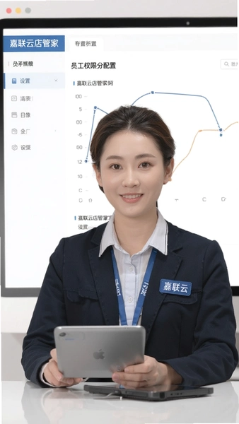 嘉联云店管家员工权限分配设置页面