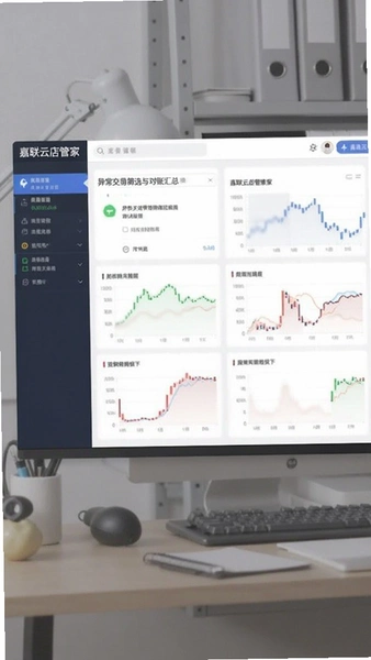 嘉联云店管家异常交易筛选与对账汇总界面