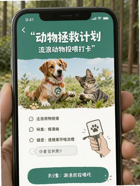 动物拯救计划流浪动物投喂打卡页面