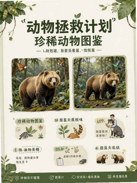 动物拯救计划珍稀动物图鉴科普页面