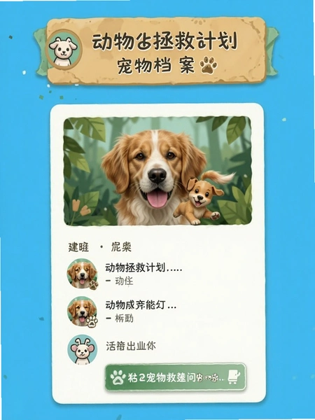 动物拯救计划宠物档案界面