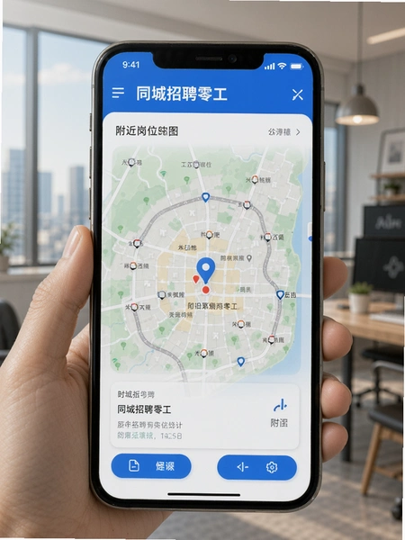 同城招聘零工 附近岗位地图展示