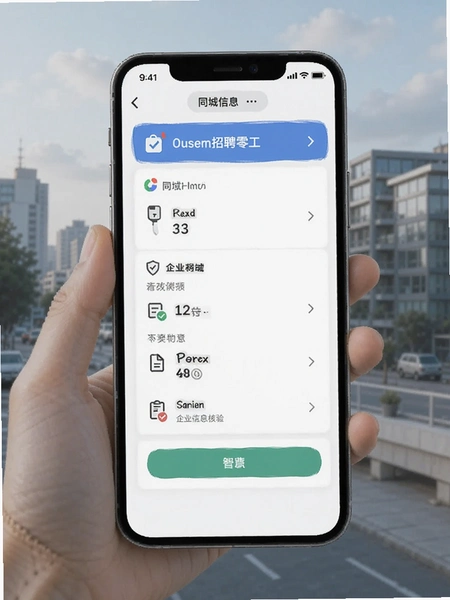 同城招聘零工 企业信息核验界面