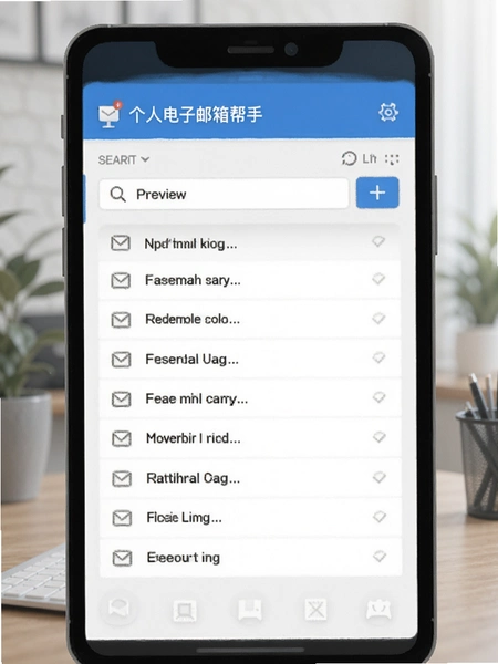 个人电子邮箱帮手 邮件搜索与列表界面预览图
