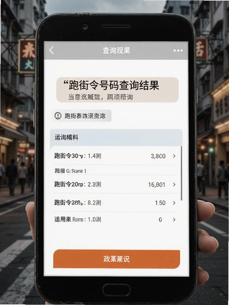 跑街令号码查询结果页面