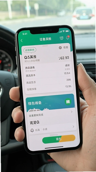 手机屏幕展示网约车司机端流水明细与钱包页面