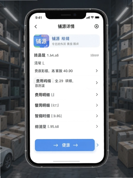 店铺转让APP铺源详情页费用明细展示