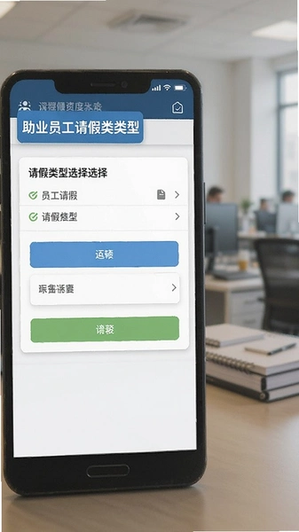助业员工请假类型选择页面图