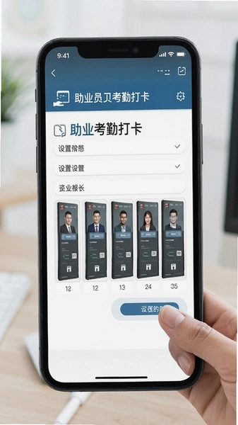 助业员工考勤打卡设置页面图