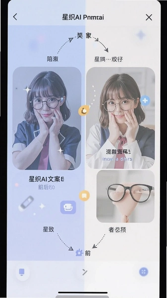 星织AI文案扩写前后对比界面