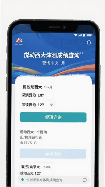 悦动西大体测成绩查询页面