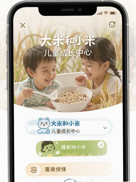 大米和小米 儿童成长中心预约界面
