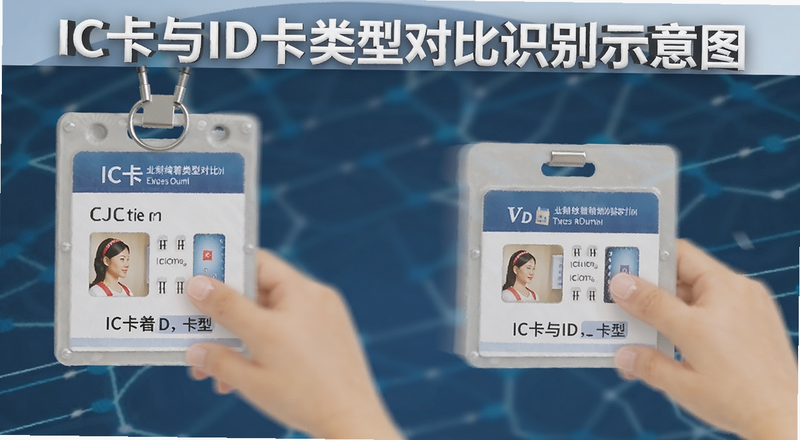 IC卡与ID卡类型对比识别示意图