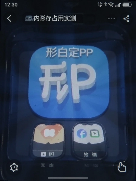 形白定制APP内存占用实测截图