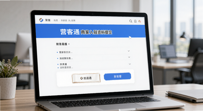 营客通商家入驻资料提交界面